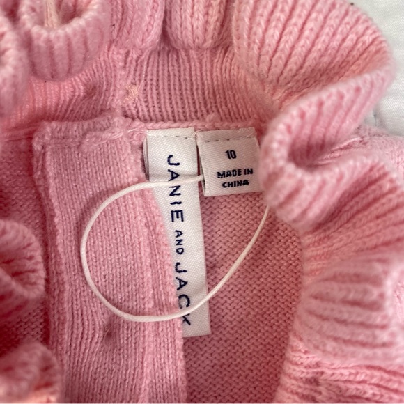 Janie & Jack Fairy Tale Pink Heart Cable Knit Sweater Size 10 Valentines - Picture 5 of 9